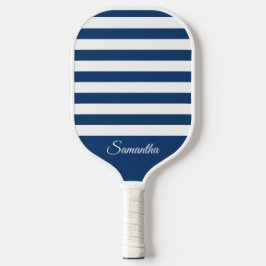Wählen Sie Ihre Farbstreifen - Navy Blue & White Pickleball Schläger