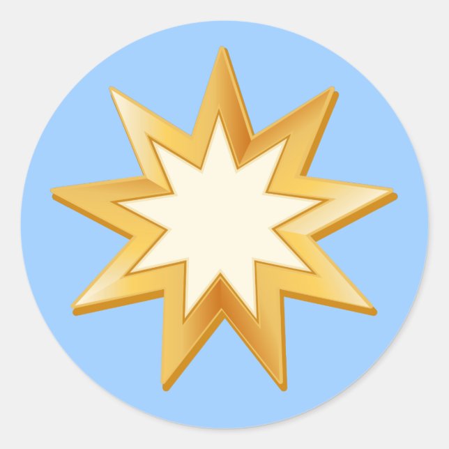 Wählen Sie Ihre Hintergrundfarbe Baha'i Sticker (Vorderseite)