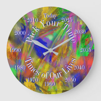 Wählen Sie Ihre Jahresfarben unter Abstraktem Glas Große Wanduhr
