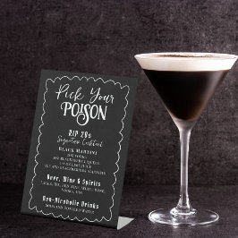 Wählen Sie Ihre Poison RIP 20s Bar Drink List Sockelschild