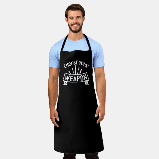 Wählen Sie Ihre Waffe Funny Niedlich Bake Küche Schürze (Getragen)