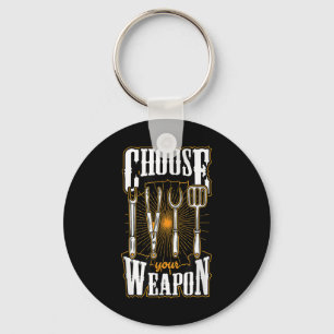 Wählen Sie Ihre Waffen Grill Utensils Funny Grille Schlüsselanhänger