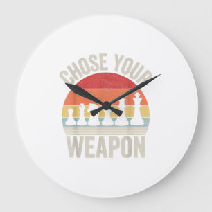 Wählen Sie Ihre Weapon Funny Schach Stücke Große Wanduhr