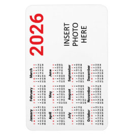 Wählen Sie Ihren eigenen Farben 2026 Foto-Kalender Magnet