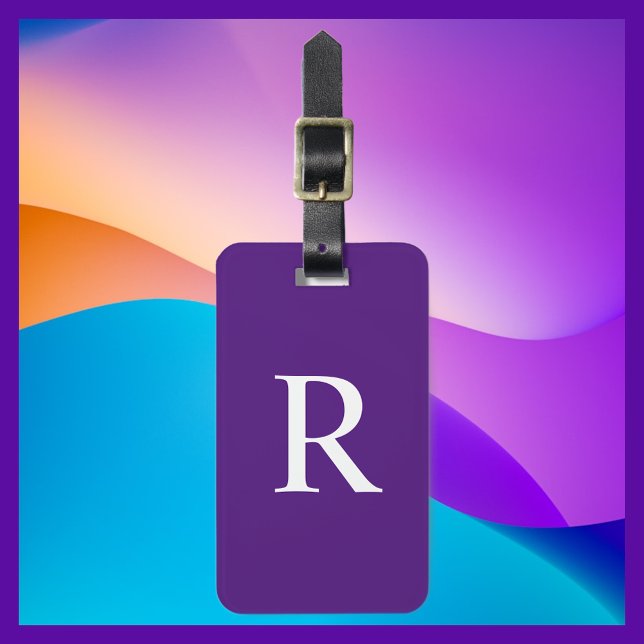 WÄHLEN SIE IHREN FARBEN- ODER Eggplant-Lila Monogr Gepäckanhänger (Von Creator hochgeladen)