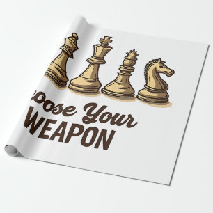 Wählen Sie Ihren Weapon Funny Schach Pieces Player Geschenkpapier