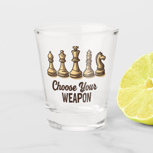 Wählen Sie Ihren Weapon Funny Schach Pieces Player Schnapsglas (Vorderseite)