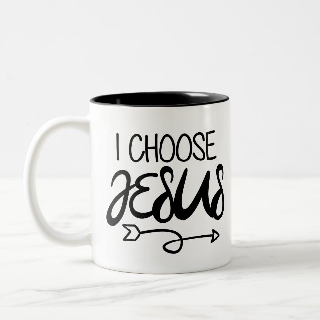 Wählen Sie Jesus Art Gospel Grafik Christlich Art  Zweifarbige Tasse (Links)