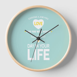Wählen Sie Job-aquamarine Inspirational Zitate Wanduhr