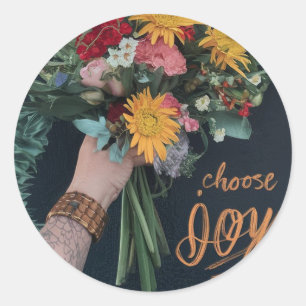 Wählen Sie Joy: Floral Round Stickers