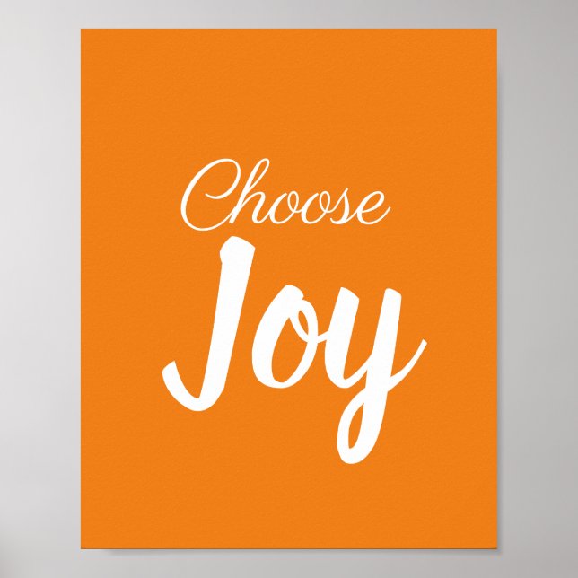 Wählen Sie Joy Girly Pastel Orange und White Moder Poster (Vorne)