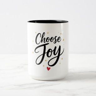 Wählen Sie Joy Gold Star Motivationszitat Zweifarbige Tasse