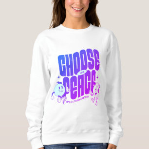 Wählen Sie Joy & Peace Niedlich Inspirational Blue Sweatshirt