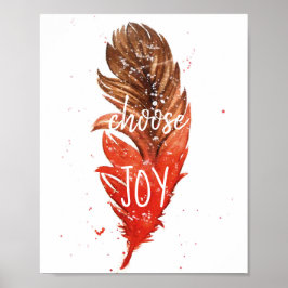 Wählen Sie Joy // Watercolor Feather Poster
