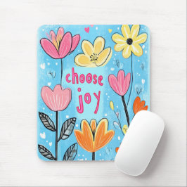 Wählen Sie Joy Whimsical Folk Art Floral Mousepad