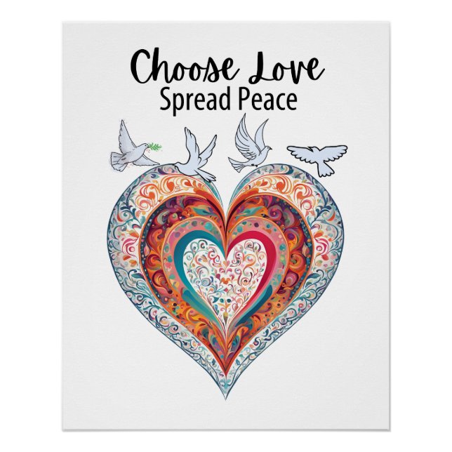 Wählen Sie Liebe, um Frieden zu verteilen Poster (Vorderseite)