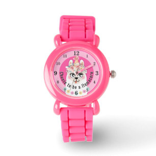 Wählen Sie Llamacorn Pink Glitzer Watch Armbanduhr