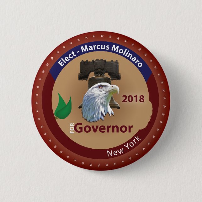 Wählen Sie Marcus Molinaro für Gouverneur von New Button (Vorderseite)