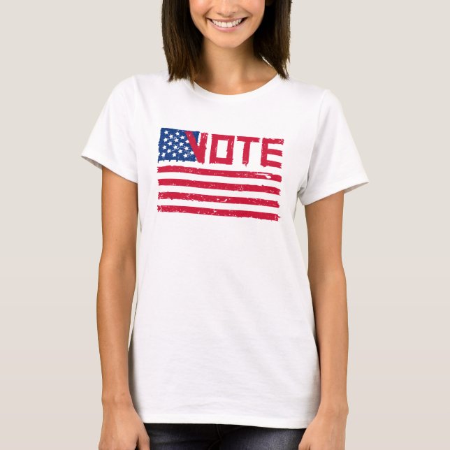 Wählen Sie mit US-Flagge. T-Shirt (Vorderseite)
