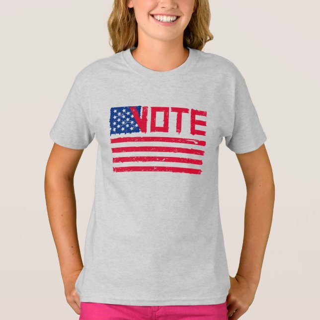 Wählen Sie mit US-Flagge. T-Shirt (Vorderseite)