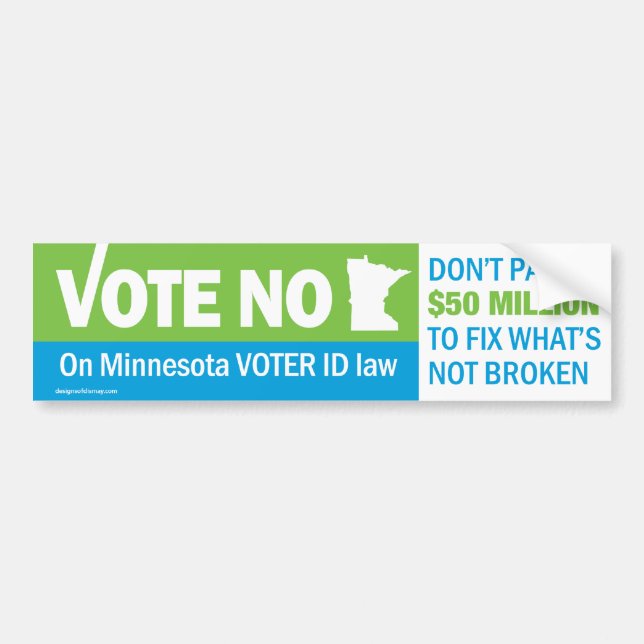 Wählen Sie nein auf Minnesota-Wähler Autoaufkleber (Vorne)