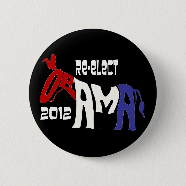 Wählen Sie Obama 2012 wieder Button (Vorderseite)