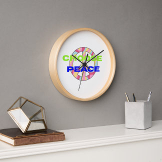 Wählen Sie "Peace Modern Typography Wanduhr mit Mi