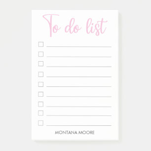 Wählen Sie Personalisiert aus, um Rosa handschrift Post-it Klebezettel