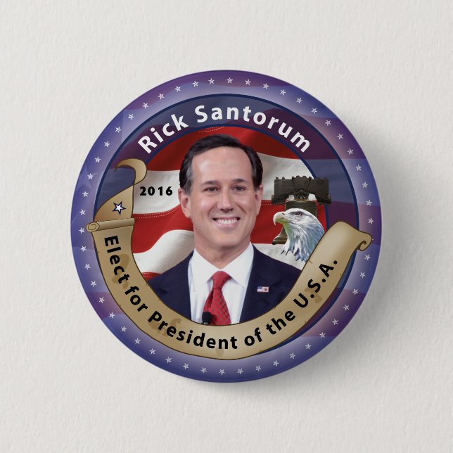 Wählen Sie Rick Santorum für Präsidenten - 2016 Button (Vorderseite)