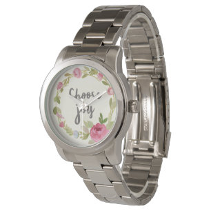 Wählen Sie rosa PastellRosen der Freude-  Armbanduhr
