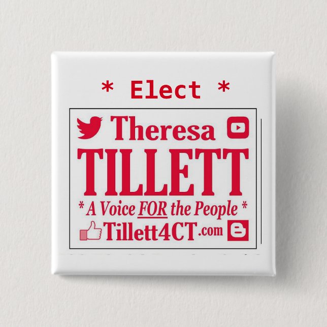 Wählen Sie Tillett quadratischen Knopf Button (Vorderseite)