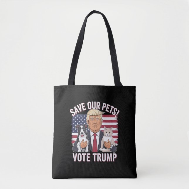 Wählen Sie Trump Rettete unsere Haustiere Katzen H Tasche (Vorderseite)