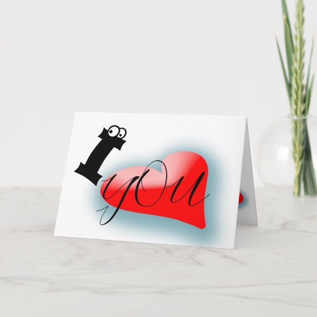 Wählen Sie Typografie I LIEBE You Red Heart Greve  Karte (Vorderseite)