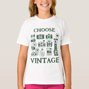 Wählen Sie Vintage Retro-Kamera-Collage für Kinder T-Shirt
