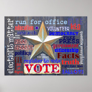 Wahlen sind wichtig. Stimme! WordArt™ Poster