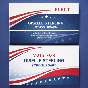 Wähler der Schulbehörde-Wahlkampagne Visitenkarte