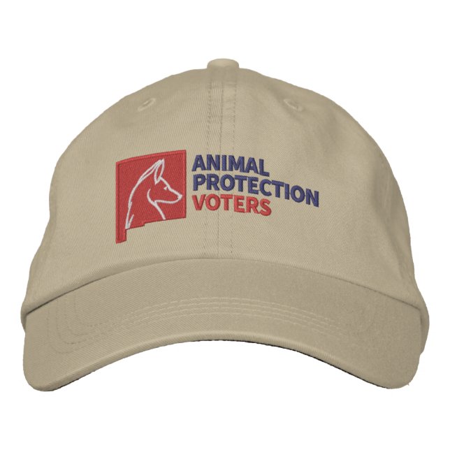 Wähler für den Tierschutz - bestickter Hut (Vorderseite)