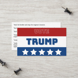 Wählerkarte für Donald Trump Telefonnummerkarte