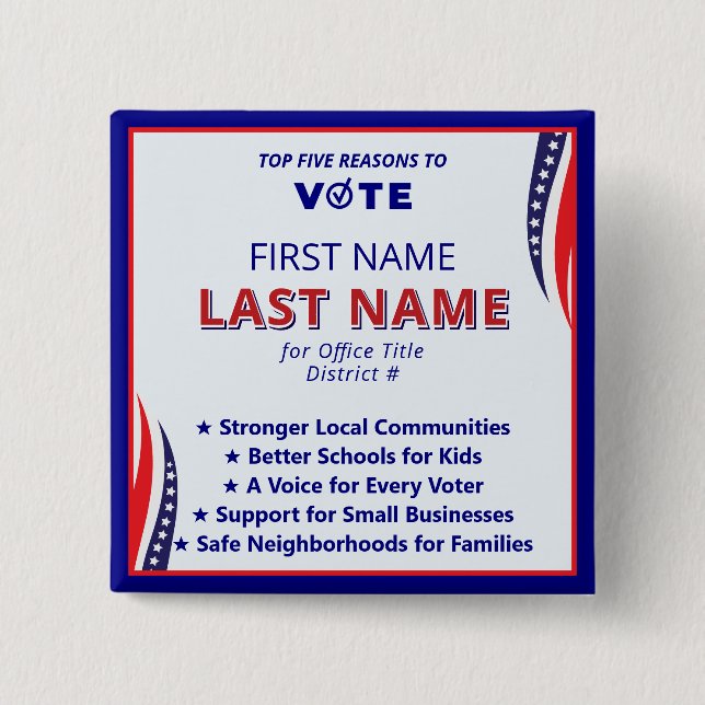 Wählername 2026 Einfache amerikanische Plattform Button (Vorderseite)