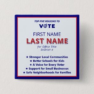Wählername 2026 Moderne amerikanische Plattform Button