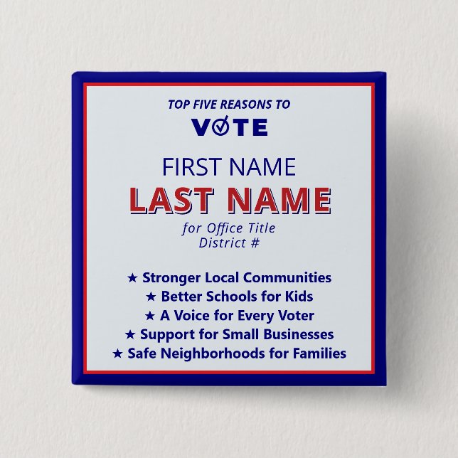 Wählername 2026 Moderne amerikanische Plattform Button (Vorderseite)