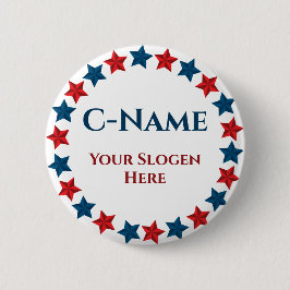 Wahlkampagne für die Kandidatenbezeichnung Button
