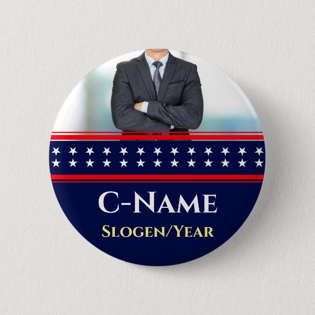 Wahlkampagne für Foto-Name der Kandidaten Button (Vorderseite)
