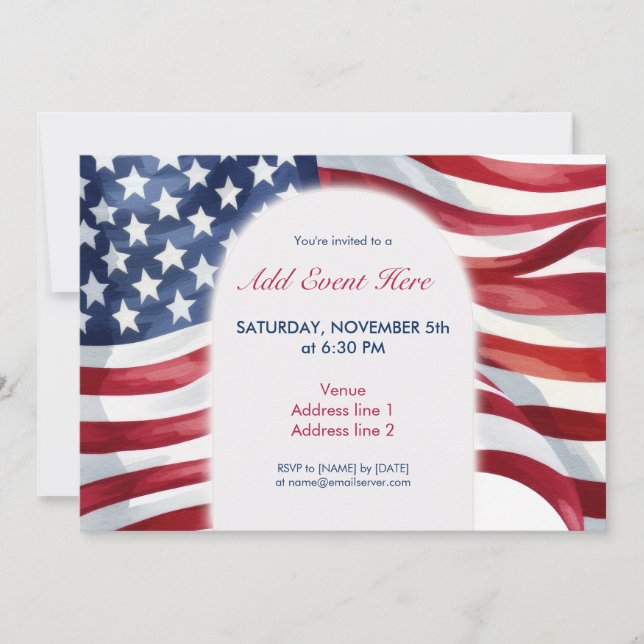 Wahlkampagne Party Einladung der amerikanischen Fl (Vorderseite)