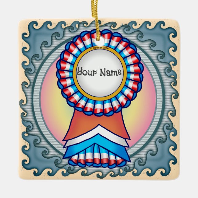 Wahlkampagne Ribbon Keramikornament (Vorderseite)