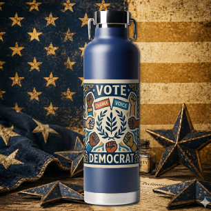 Wahlkampf für die Demokraten - Lorbeerkranz und Di Trinkflasche