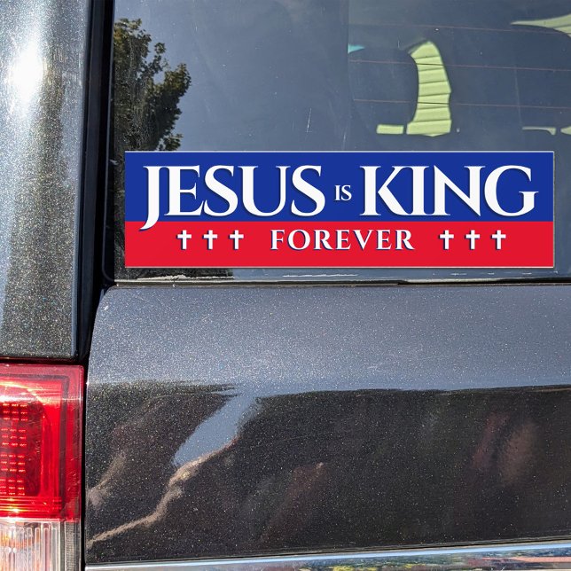 Wahlkampfstil Jesus ist König für immer Autoaufkleber (Von Creator hochgeladen)