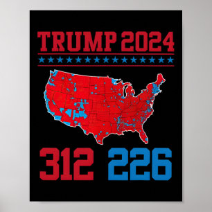 Wahlkarte 2024 312 Rot Ergebnisse der Wahl 2024 M Poster