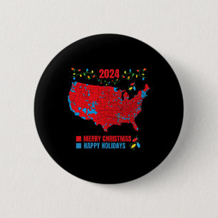 Wahlkarte 2024 Frohe Weihnachten Trump Erdrutschsi Button