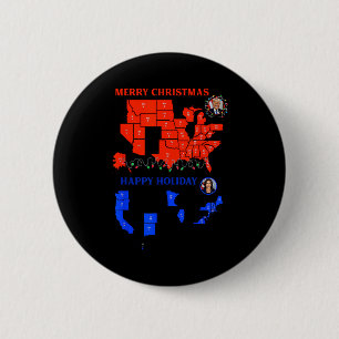 Wahlkarte 2024 Frohe Weihnachten Trump Erdrutschsi Button